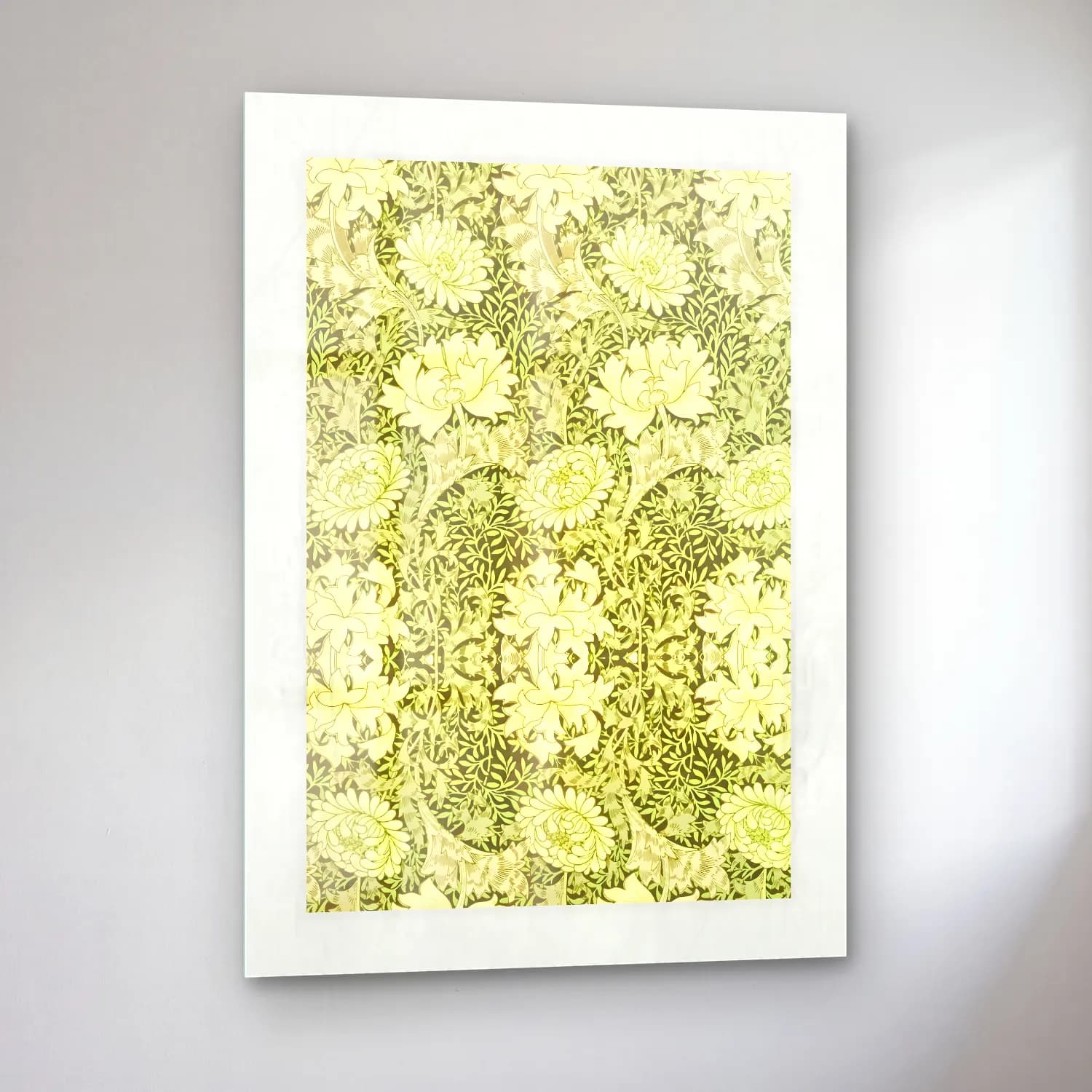 Botanik İllüstrasyon Çiçek Deseni No. 6 cam tablo — sol açıdan görünüm