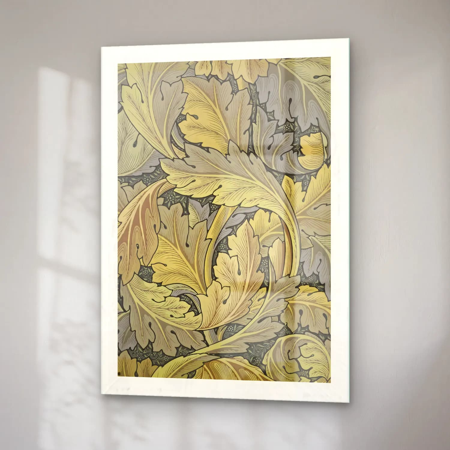 Botanik İllüstrasyon Çiçek Deseni No. 7 cam tablo — sağ açıdan görünüm