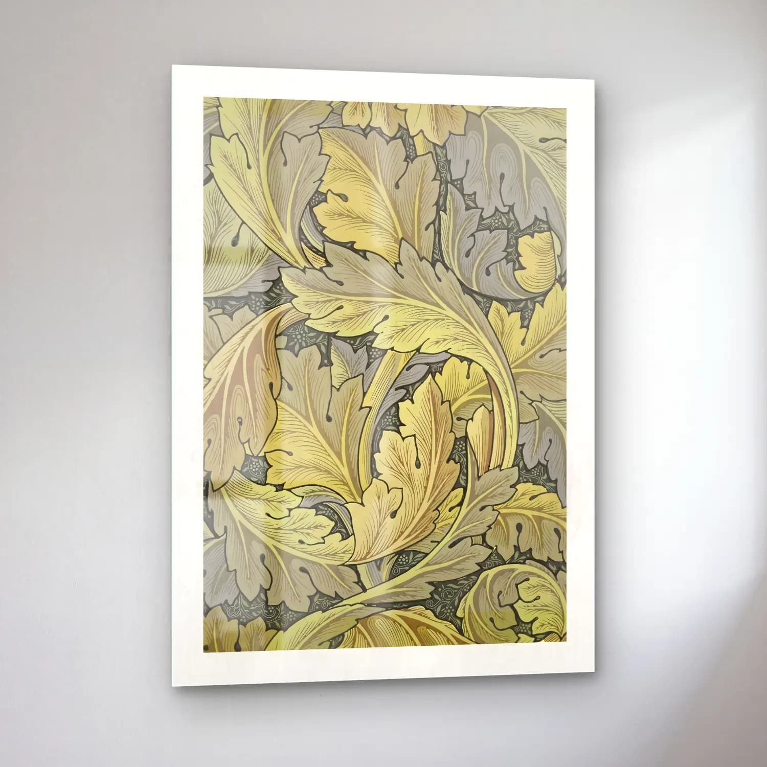 Botanik İllüstrasyon Çiçek Deseni No. 7 cam tablo — sol açıdan görünüm