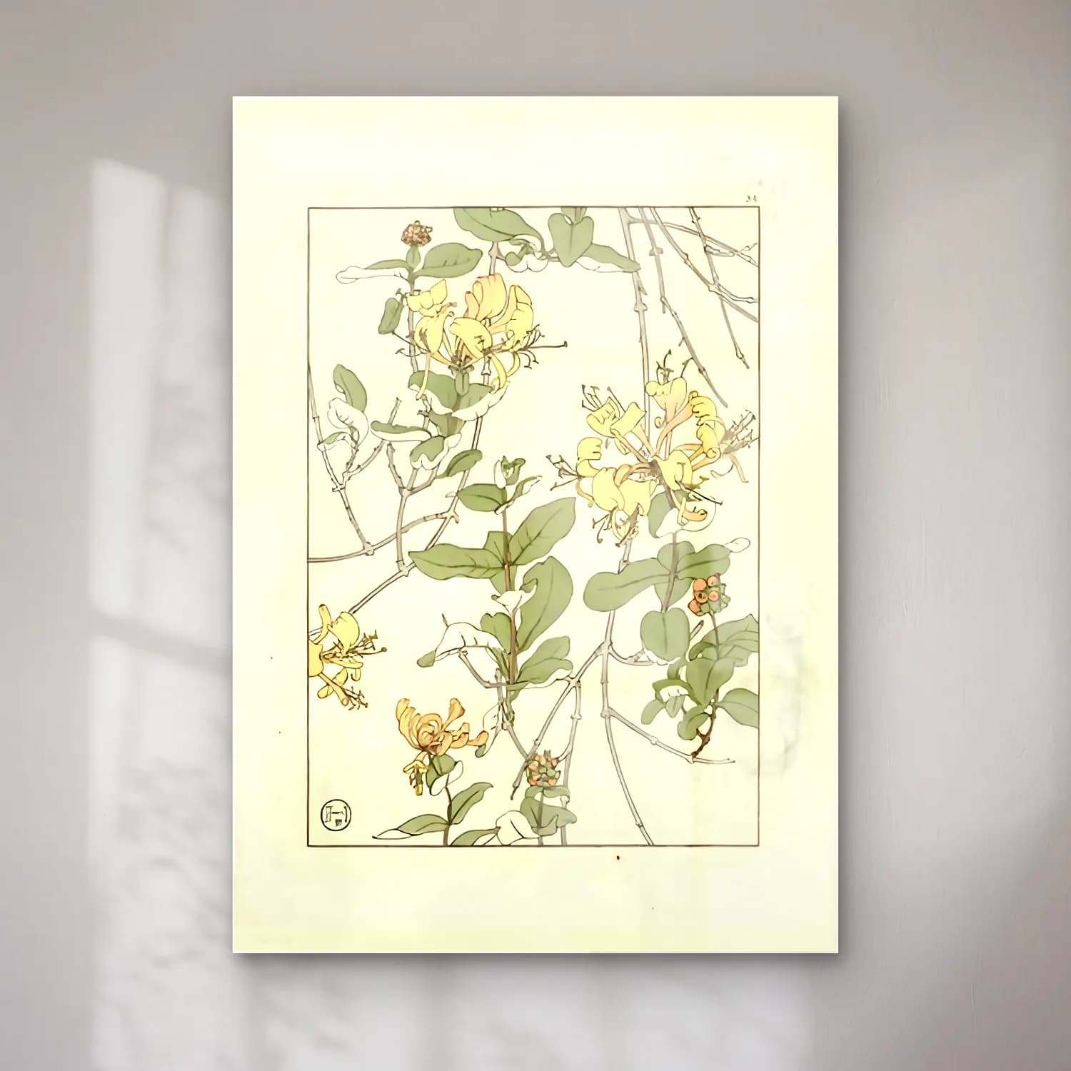 Botanik İllüstrasyon Çiçek Deseni No. 8 cam tablo — Botanik İllüstrasyon Çiçek Deseni No. 8 — botanik i̇llüstrasyon çiçek deseni