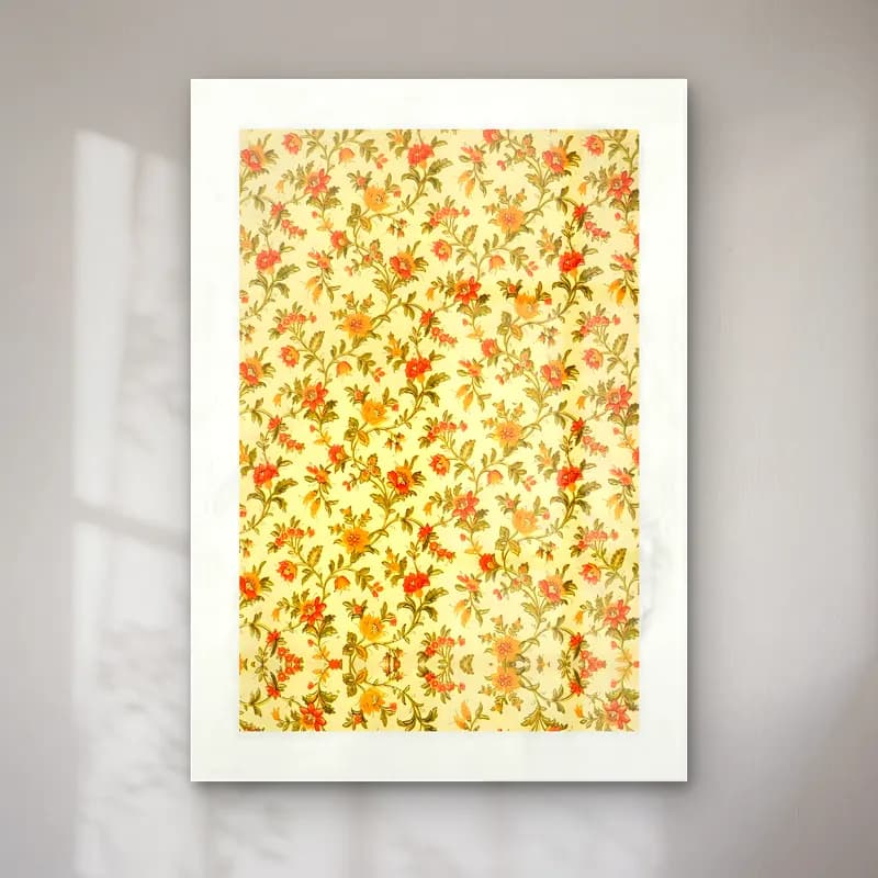 Retro Çiçek Deseni No. 4 cam tablo — Retro Çiçek Deseni No. 4 — retro çiçek deseni