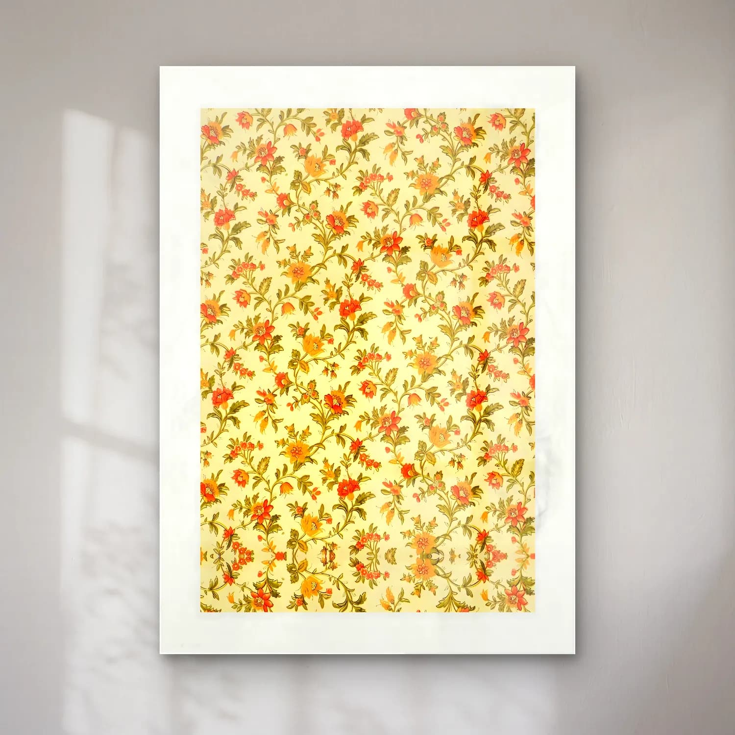 Retro Çiçek Deseni No. 4 cam tablo — Retro Çiçek Deseni No. 4 — retro çiçek deseni