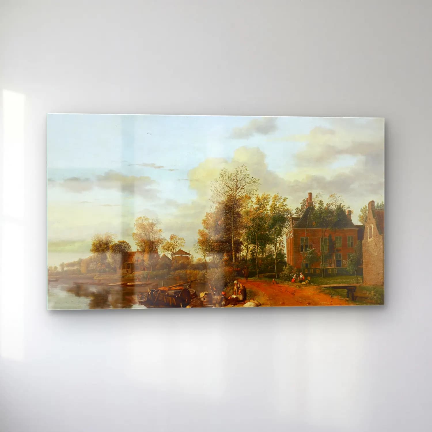 Jan van der Heyden – Country House on the Vliet near Delft cam tablo — sol açıdan görünüm