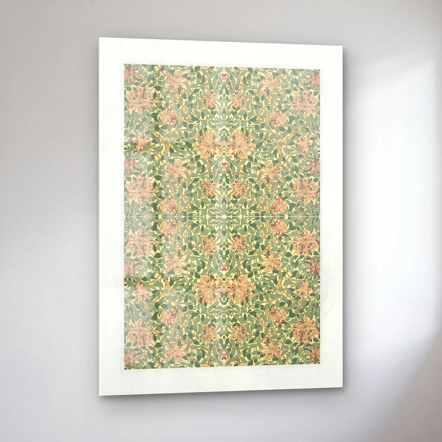 Boho Çiçek Deseni No. 4 cam tablo — sol açıdan görünüm