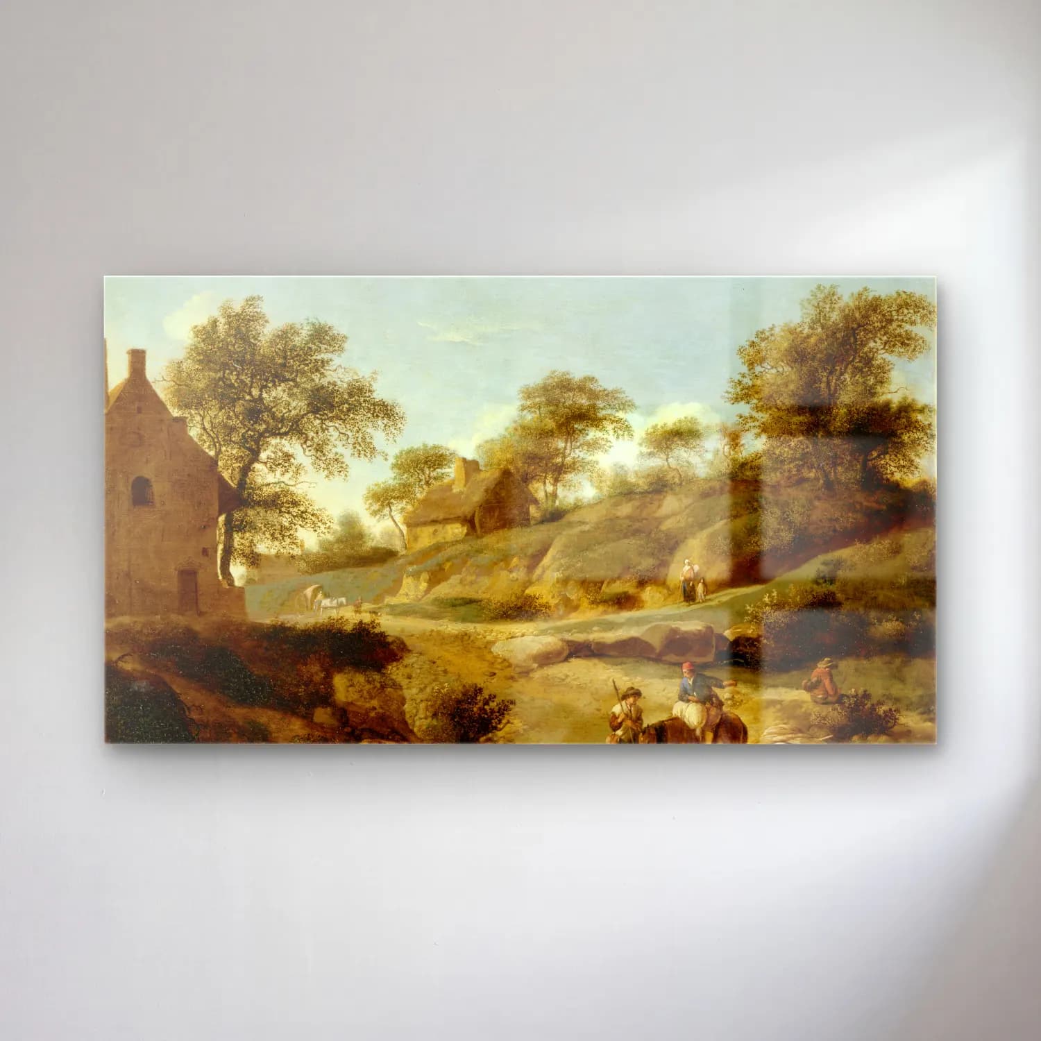 Jan van der Heyden – On a Country Road (ca. 1666 – 1668) cam tablo — Jan van der Heyden – On a Country Road (ca. 1666 – 1668) — yağlı boya kır evi