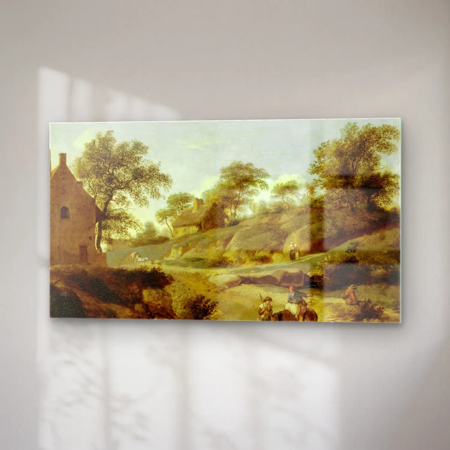 Jan van der Heyden – On a Country Road (ca. 1666 – 1668) cam tablo — sağ açıdan görünüm
