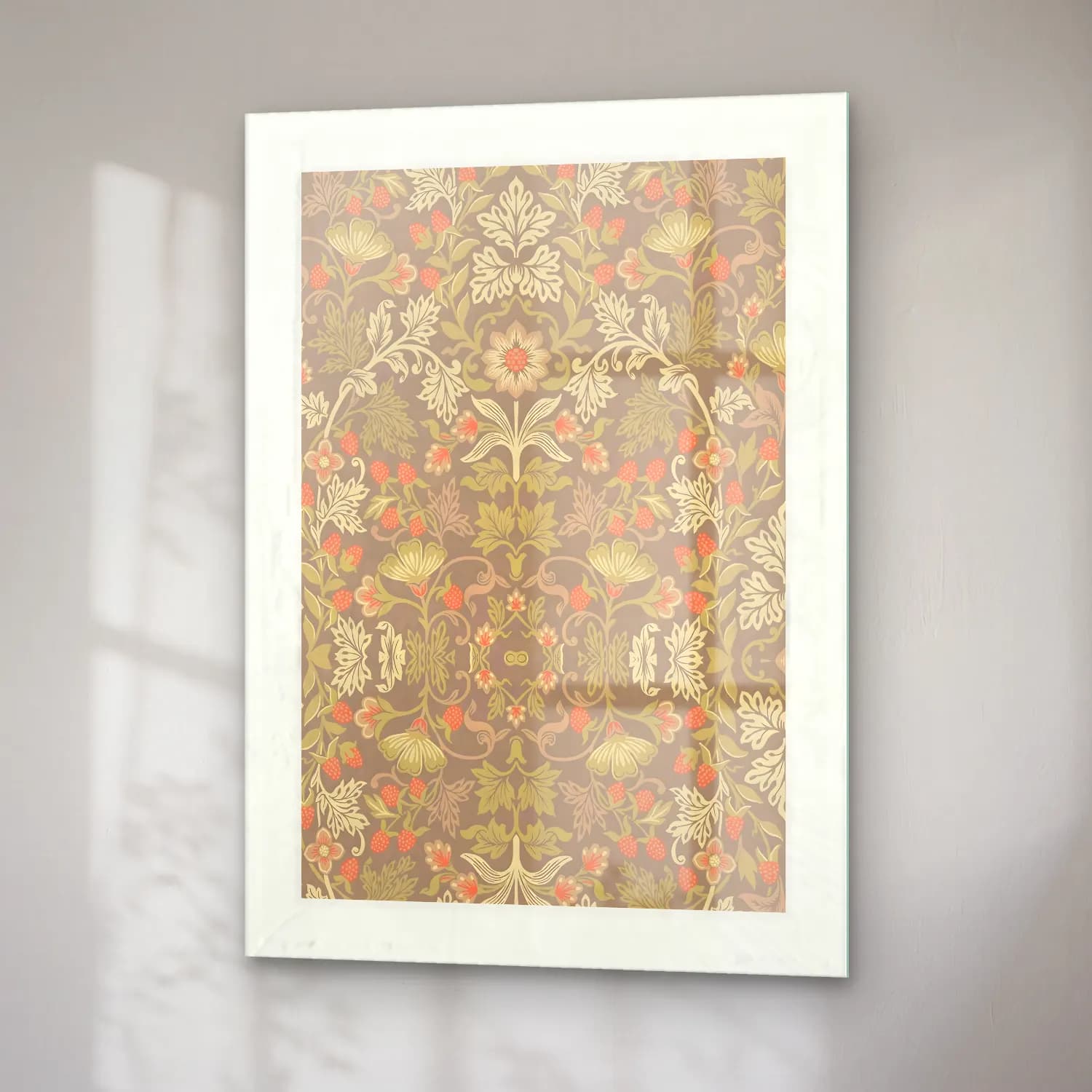 Pastel Çiçek Deseni No. 12 cam tablo — sağ açıdan görünüm