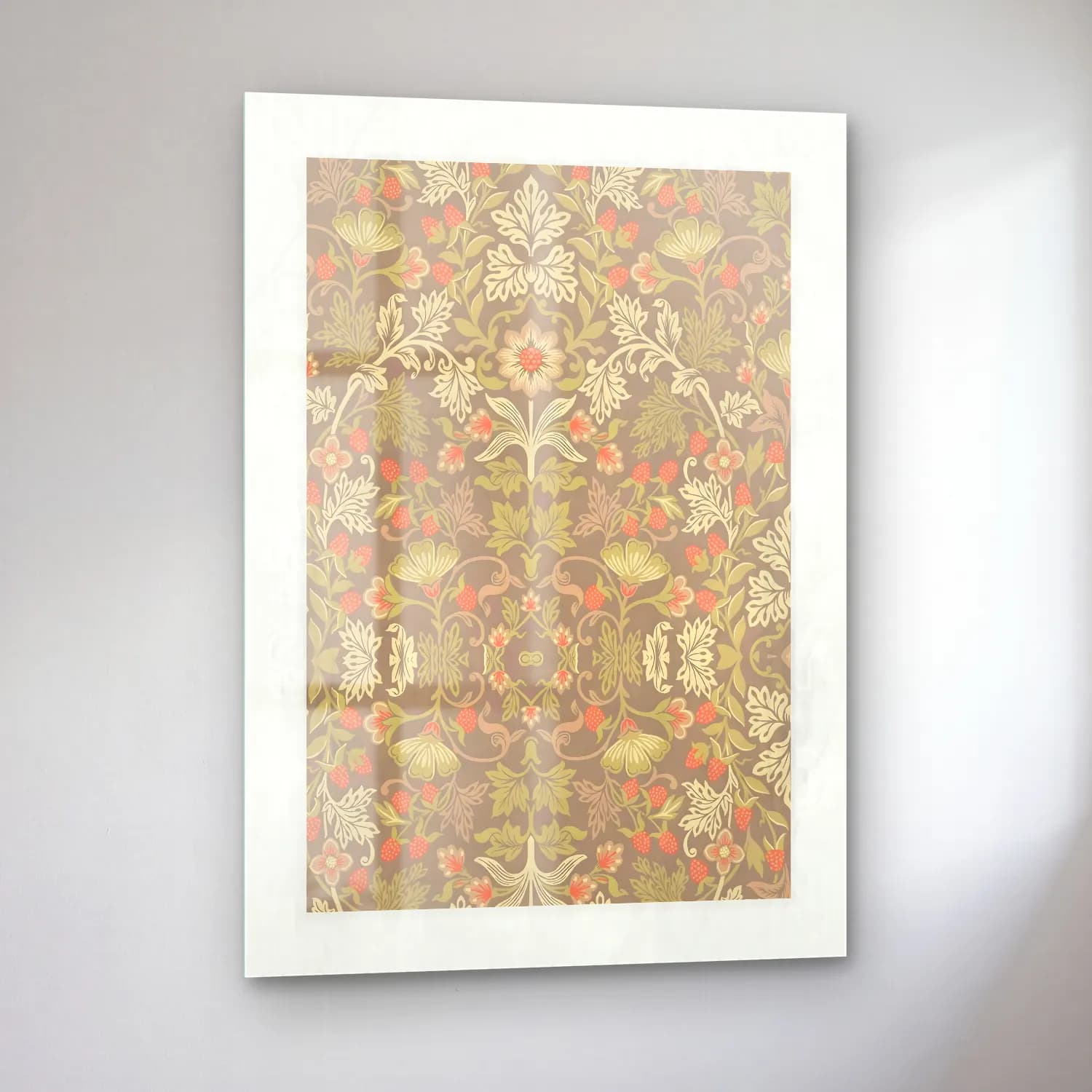 Pastel Çiçek Deseni No. 12 cam tablo — sol açıdan görünüm