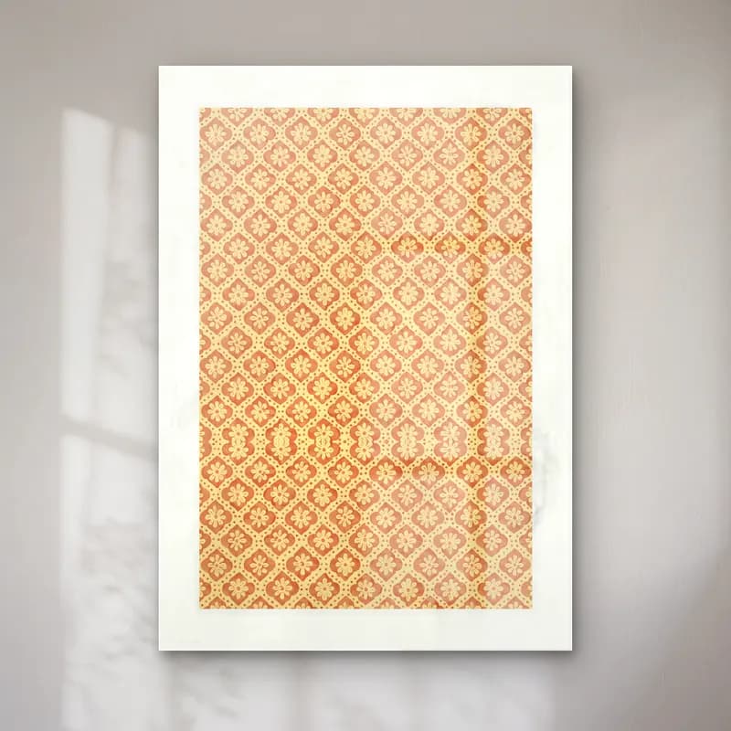 Retro Çiçek Deseni No. 5 cam tablo — Retro Çiçek Deseni No. 5 — retro çiçek deseni