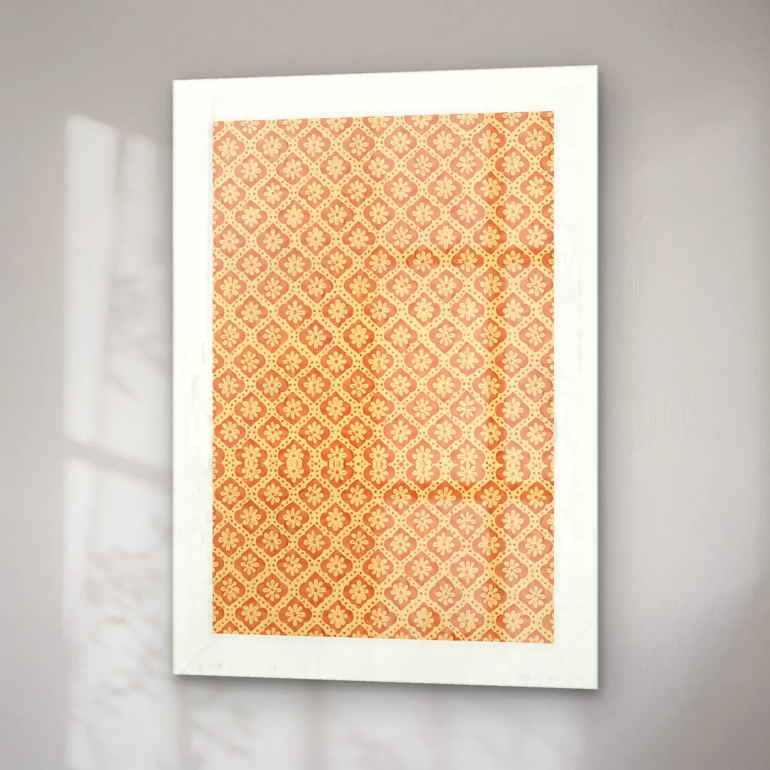 Retro Çiçek Deseni No. 5 cam tablo — sağ açıdan görünüm