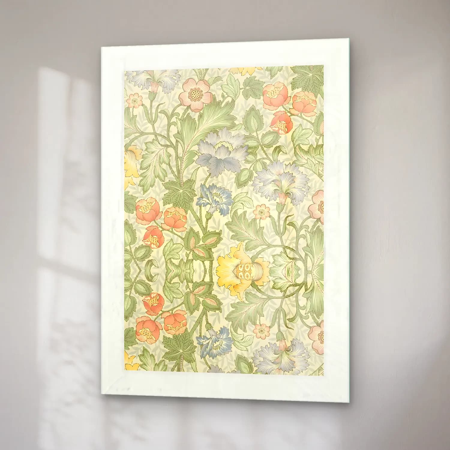 Pastel Çiçek Deseni No. 13 cam tablo — sağ açıdan görünüm