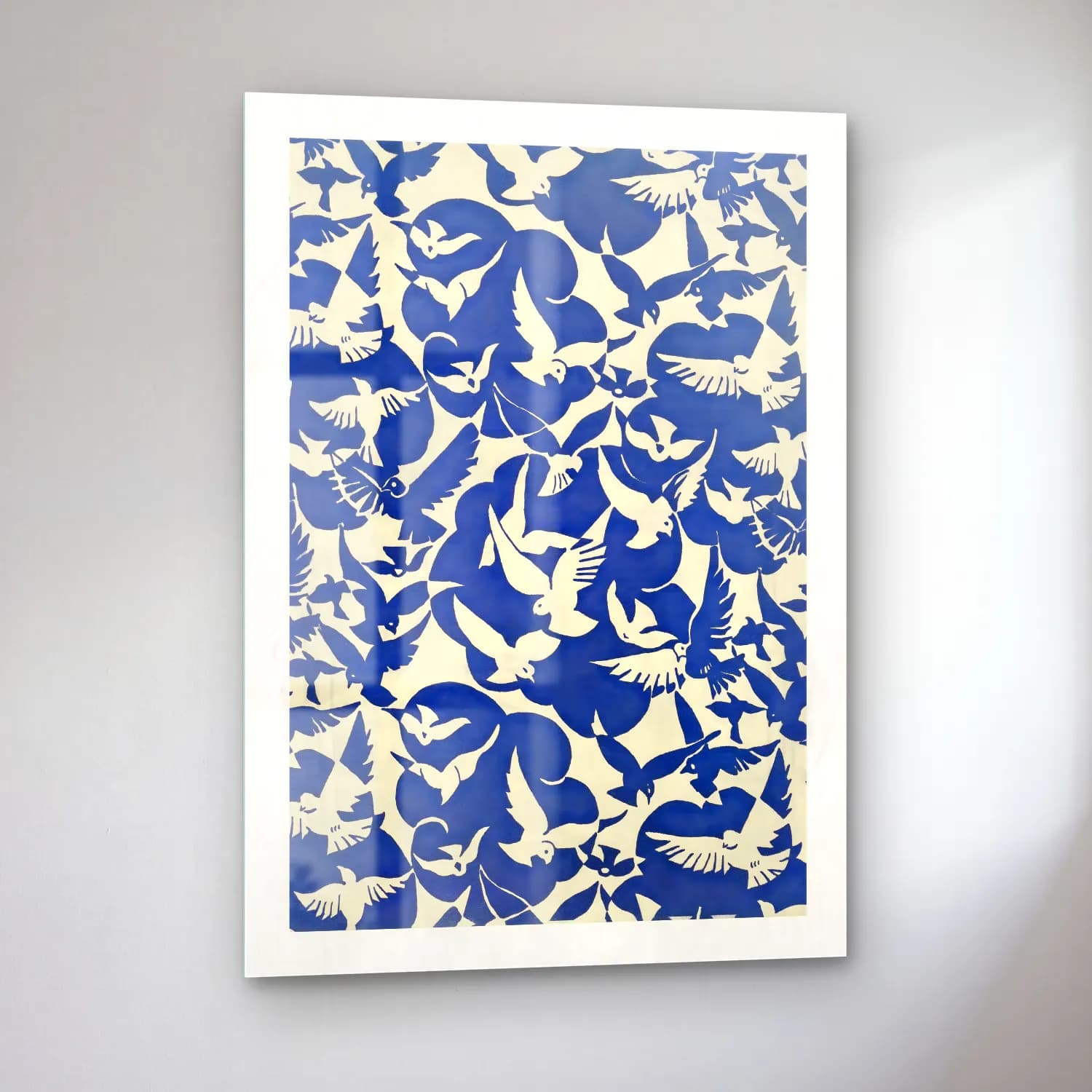 Vintage Poster Çiçek Deseni No. 2 cam tablo — sol açıdan görünüm