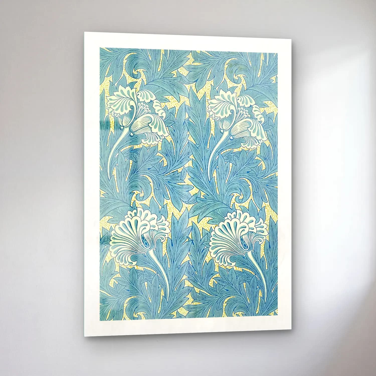 Pastel Çiçek Deseni No. 14 cam tablo — sol açıdan görünüm