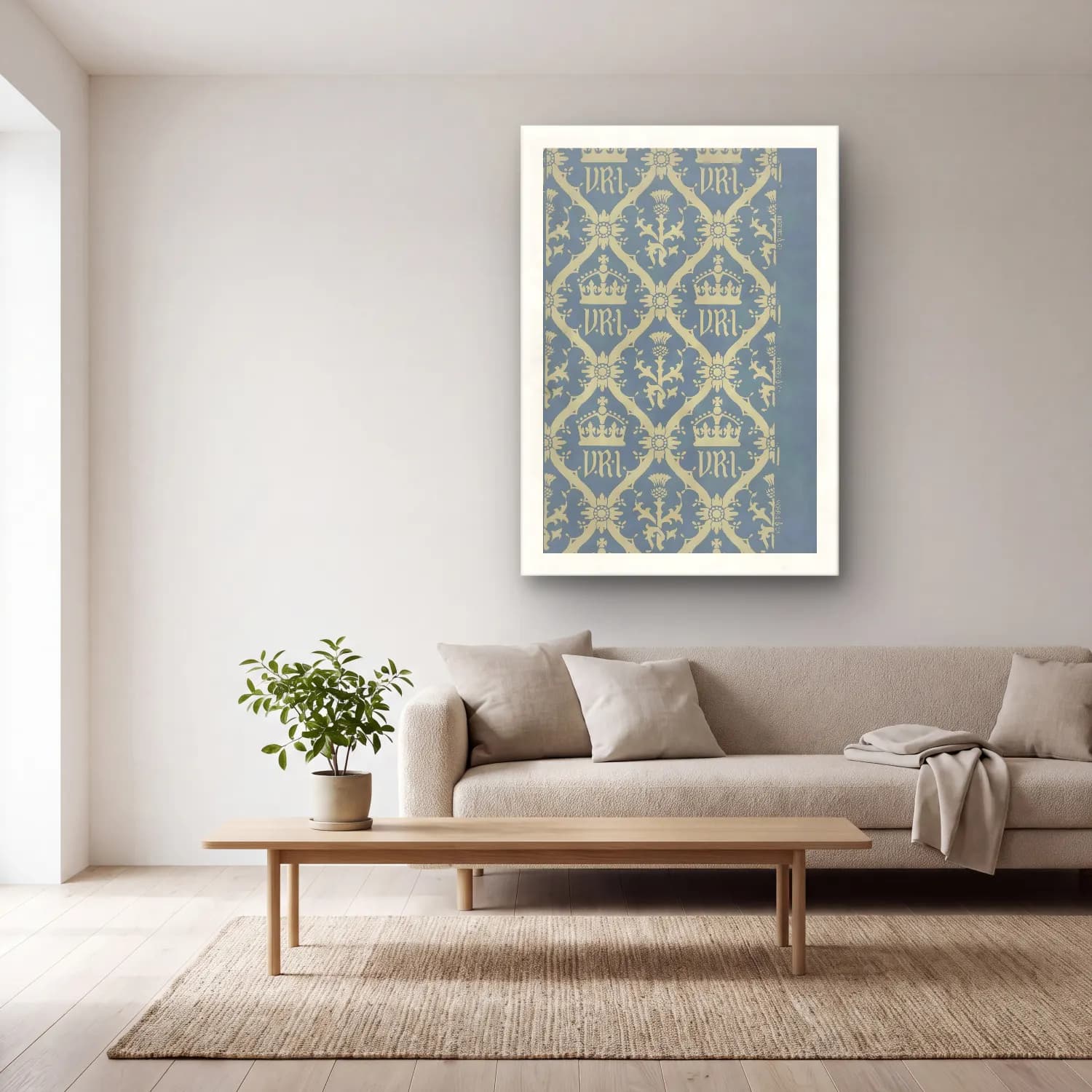 Pastel Çiçek Deseni No. 15 cam tablo — açık renk salonda
