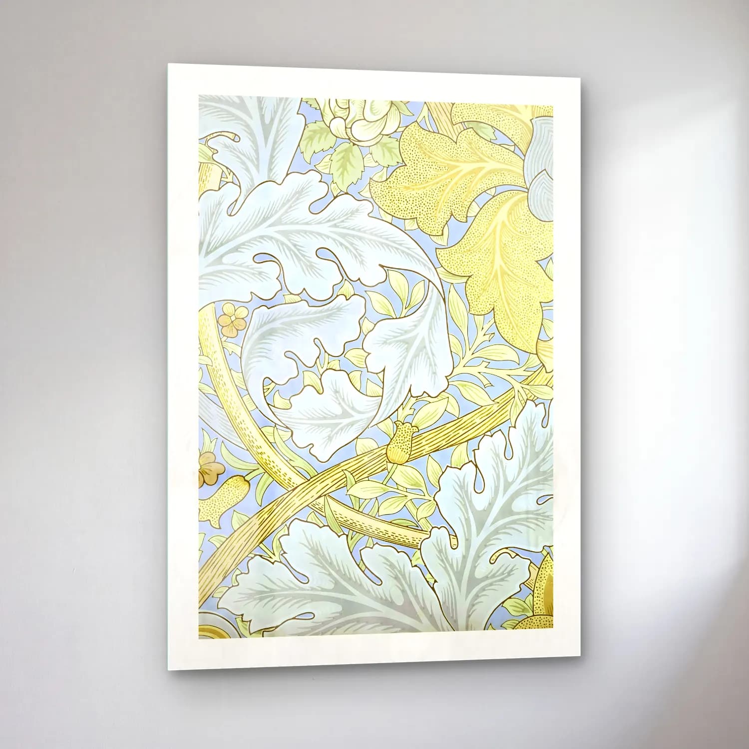Pastel Çiçek Deseni No. 16 cam tablo — sol açıdan görünüm