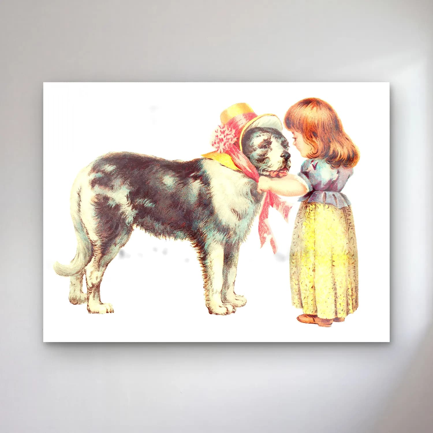 Vintage Köpek – Pastel Tonlar cam tablo — Vintage Köpek – Pastel Tonlar — vintage köpek