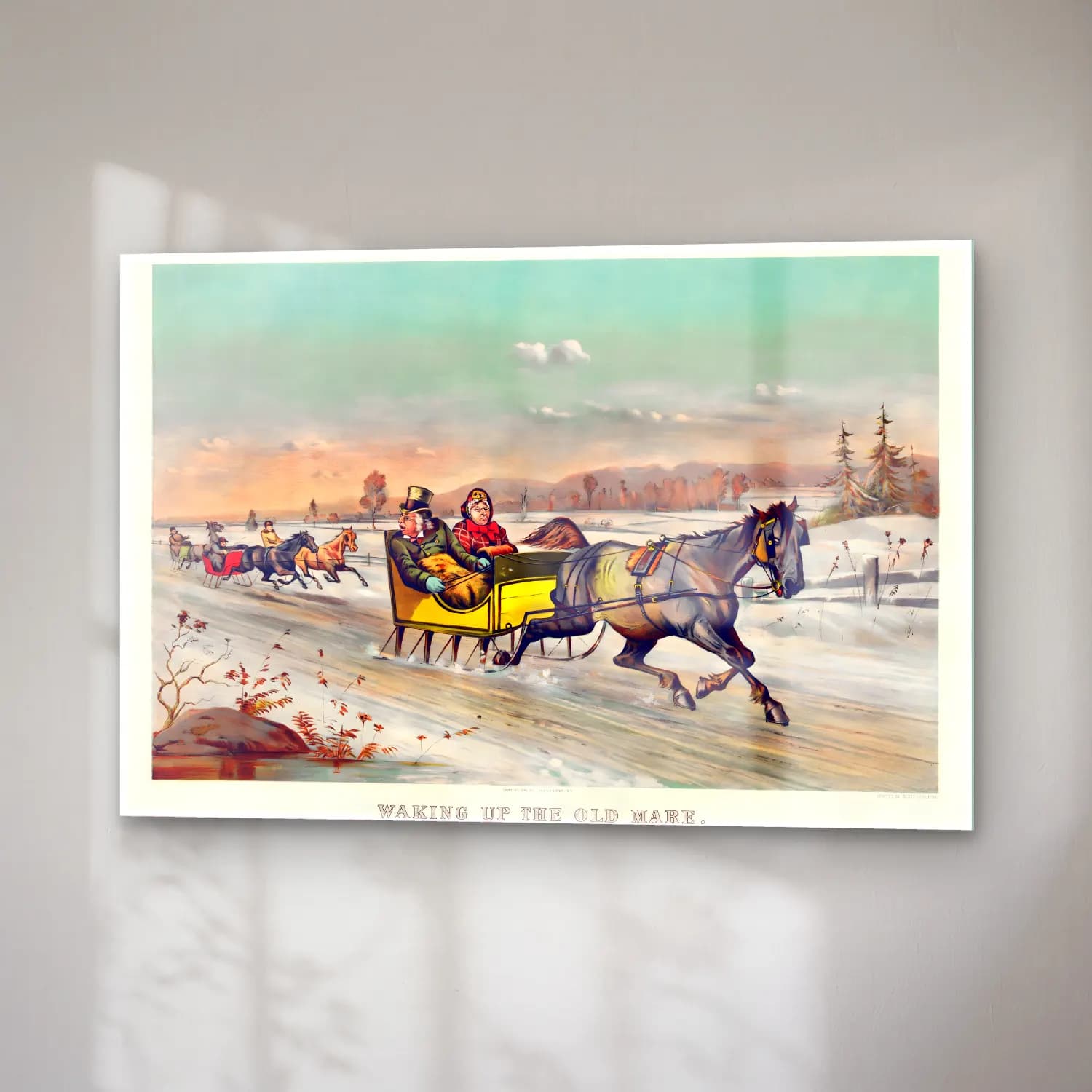 Vintage Kayak – Sarı Tonlar cam tablo — sağ açıdan görünüm