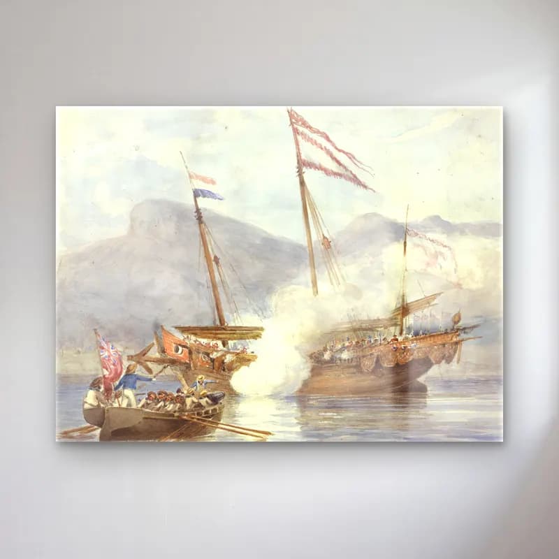 Vintage Savaş Sahnesi No. 2 cam tablo — Vintage Savaş Sahnesi No. 2 — vintage savaş sahnesi