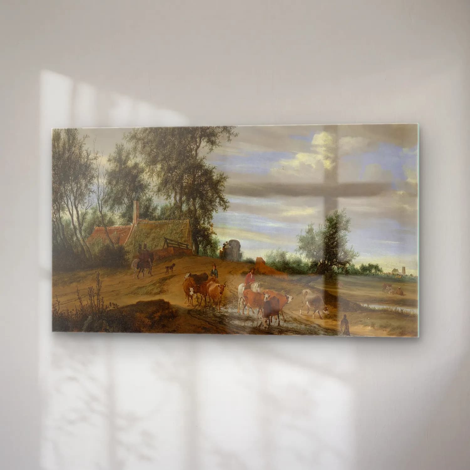Salomon van Ruysdael – A Country Road cam tablo — sağ açıdan görünüm