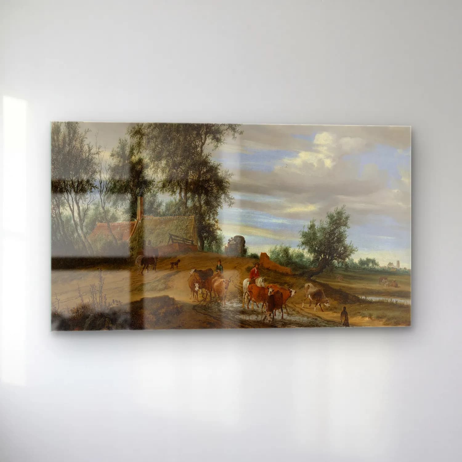 Salomon van Ruysdael – A Country Road cam tablo — sol açıdan görünüm