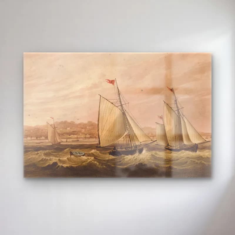 Vintage Yelkenliler – Pembe Tonlar cam tablo — Vintage Yelkenliler – Pembe Tonlar — vintage yelkenliler