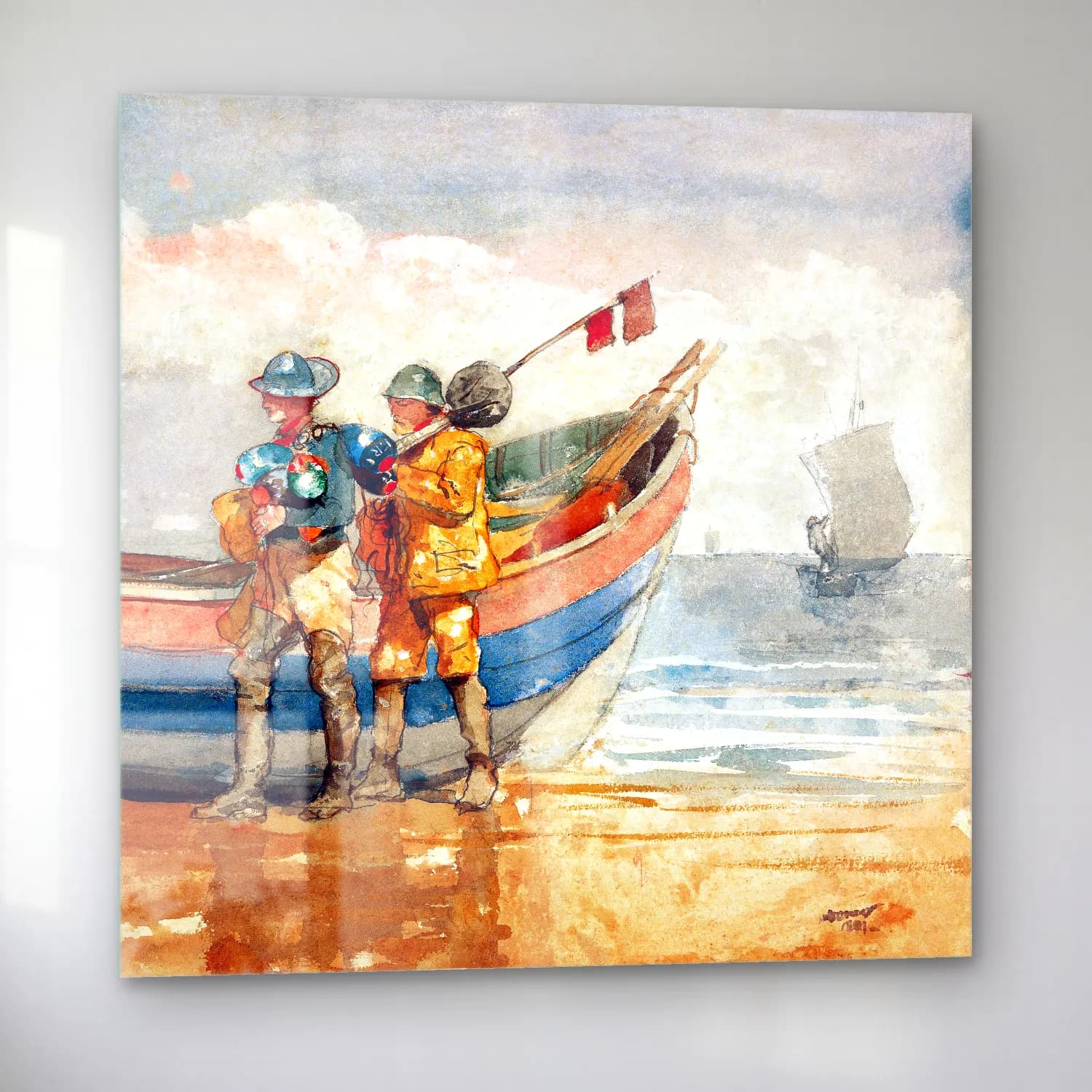 Vintage Şövalye No. 2 cam tablo — sol açıdan görünüm