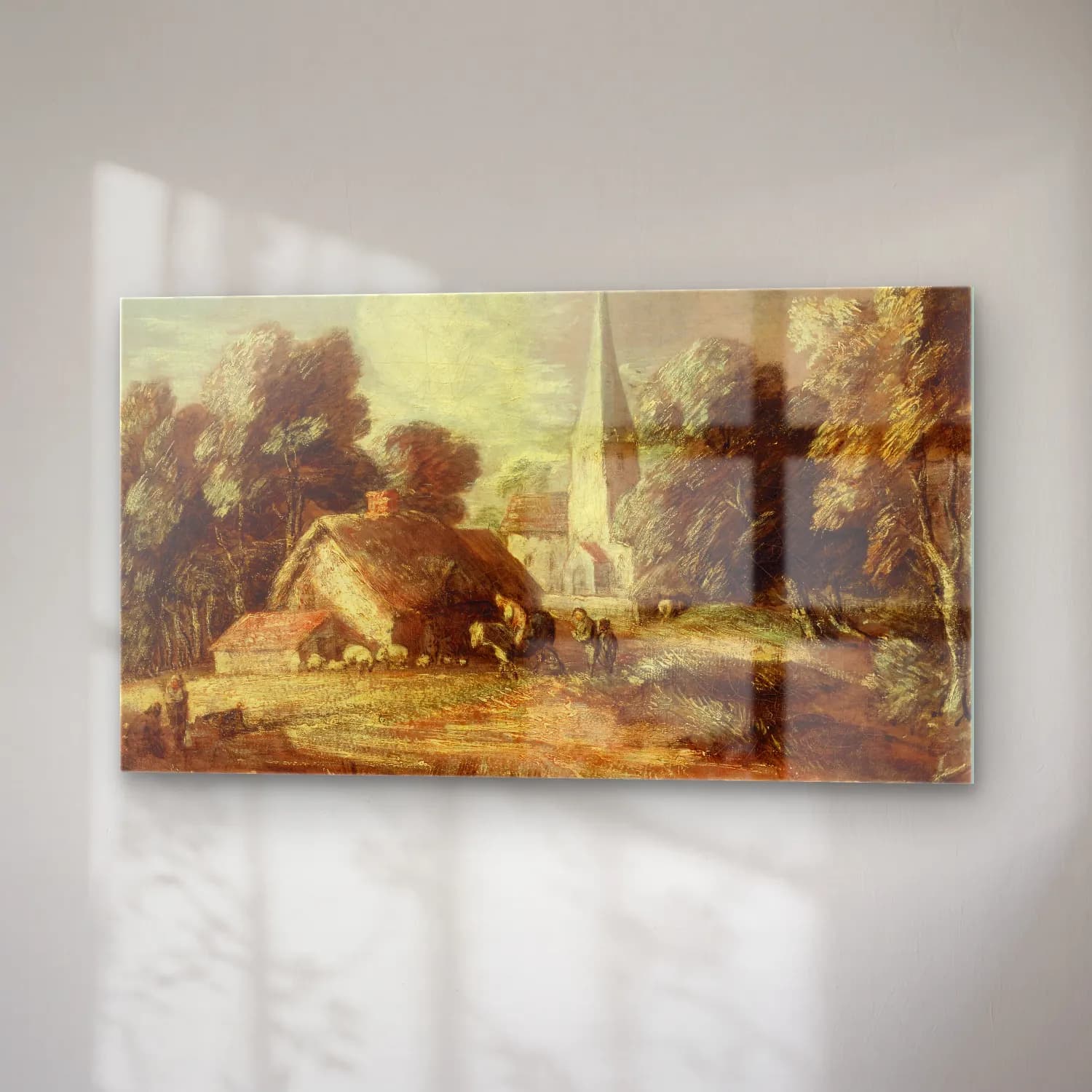 Thomas Gainsborough – Landscape with cottage and church cam tablo — sağ açıdan görünüm