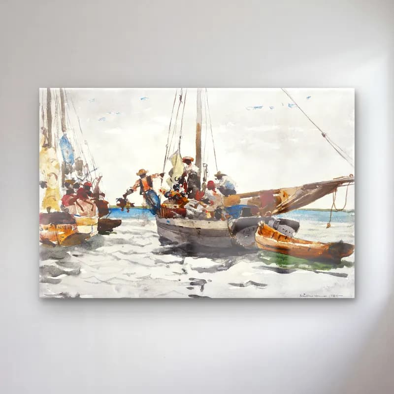Suluboya Yelken Yarışı No. 6 cam tablo — Suluboya Yelken Yarışı No. 6 — suluboya yelken yarışı