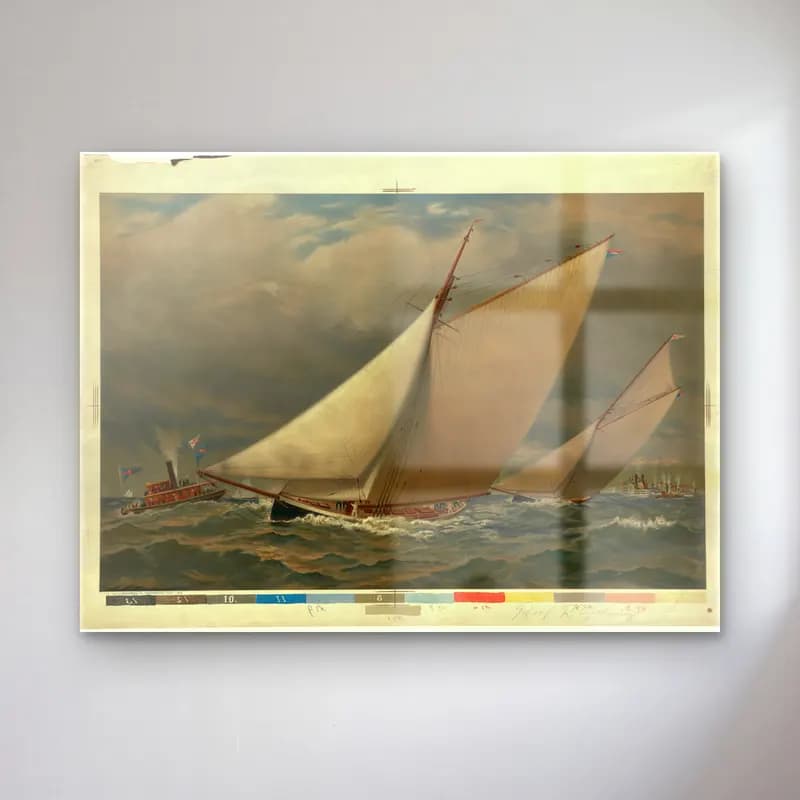Vintage Yelken Yarışı No. 3 cam tablo — Vintage Yelken Yarışı No. 3 — vintage yelken yarışı