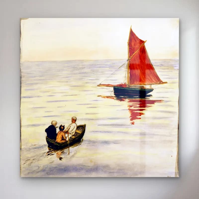 Suluboya Yelken Yarışı No. 9 cam tablo — Suluboya Yelken Yarışı No. 9 — suluboya yelken yarışı