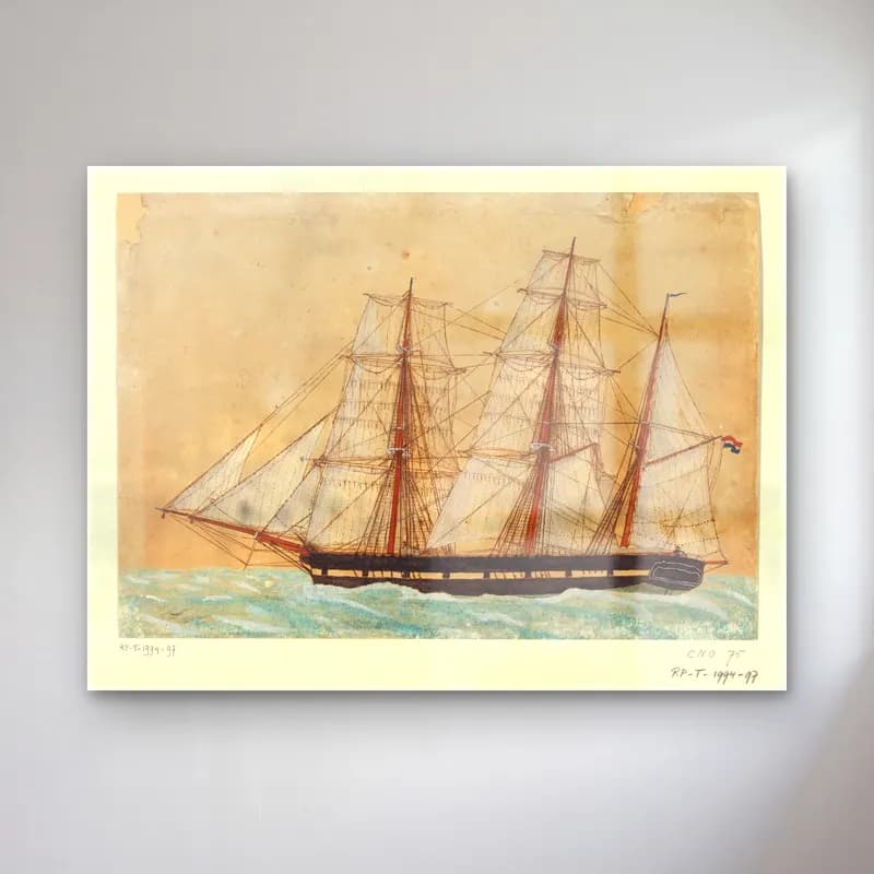 Vintage Fırtınalı Denizde Gemi No. 13 cam tablo — Vintage Fırtınalı Denizde Gemi No. 13 — vintage fırtınalı denizde gemi