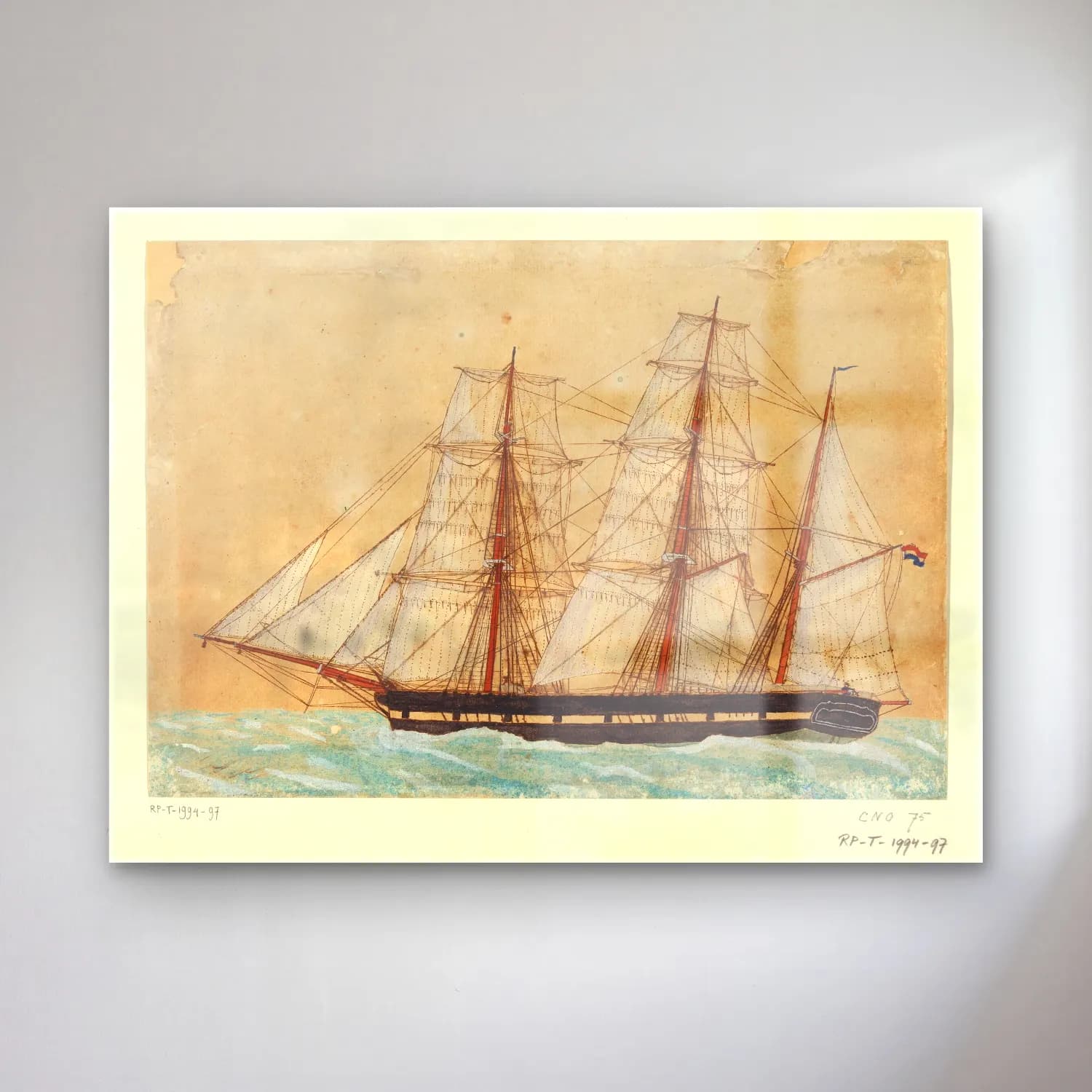 Vintage Fırtınalı Denizde Gemi No. 13 cam tablo — Vintage Fırtınalı Denizde Gemi No. 13 — vintage fırtınalı denizde gemi