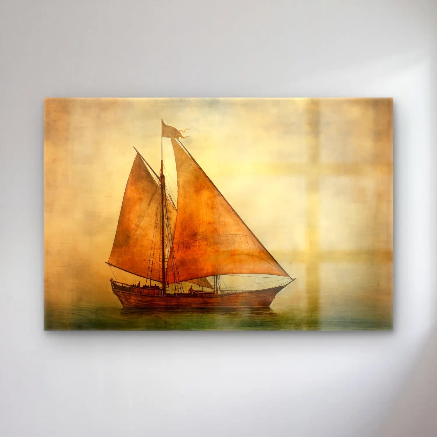 Vintage Yelken Yarışı No. 5 cam tablo — Vintage Yelken Yarışı No. 5 — vintage yelken yarışı
