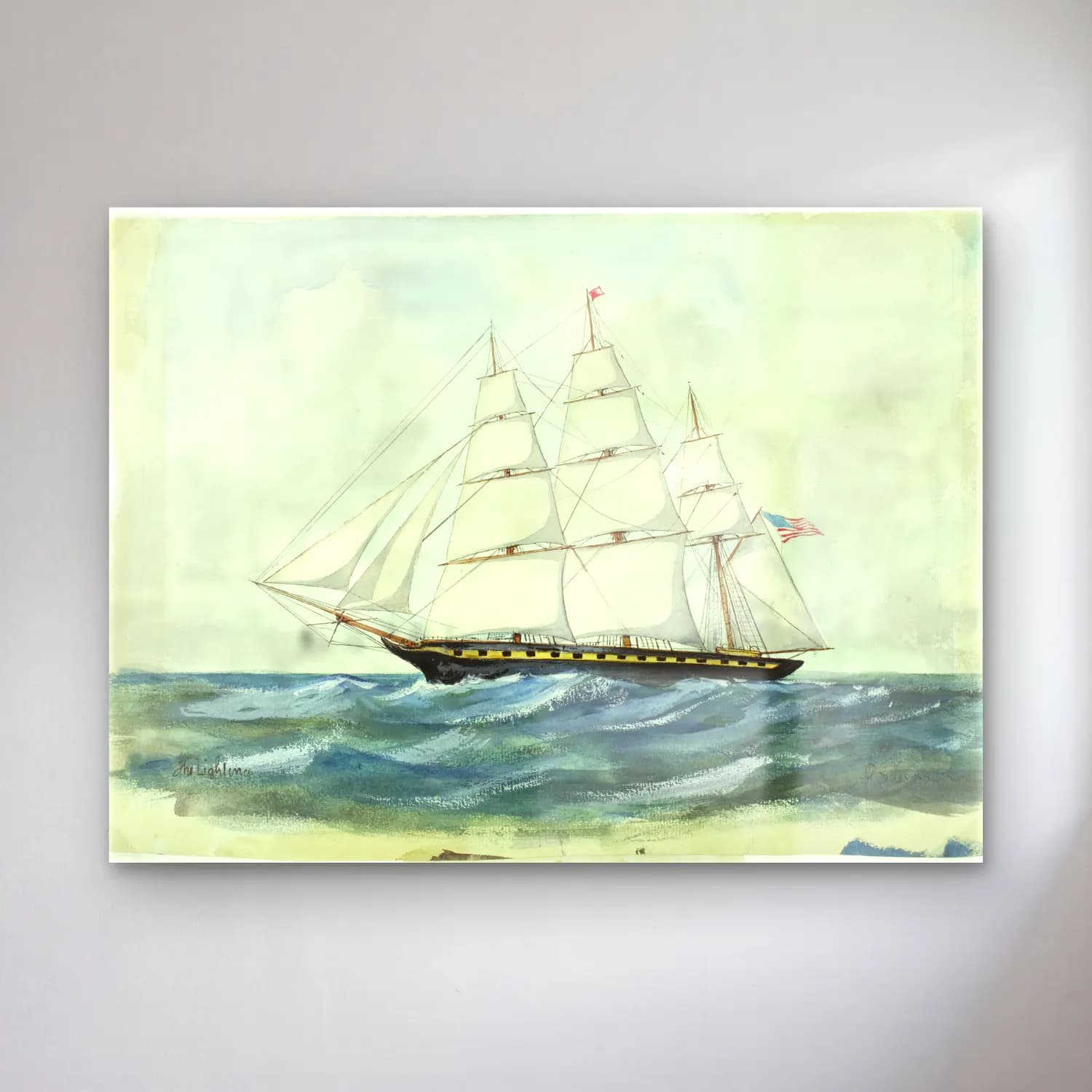 Vintage Fırtınalı Denizde Gemi No. 14 cam tablo — Vintage Fırtınalı Denizde Gemi No. 14 — vintage fırtınalı denizde gemi