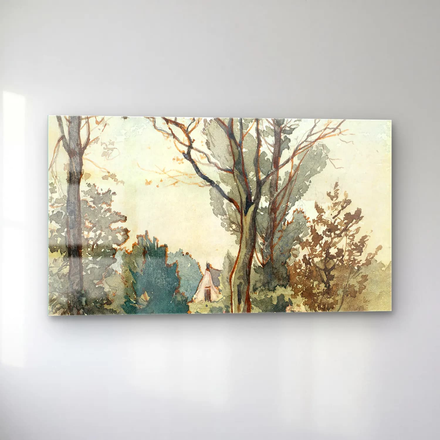 Henri-Joseph Harpignies – Maison dans les bois de Famars cam tablo — sol açıdan görünüm