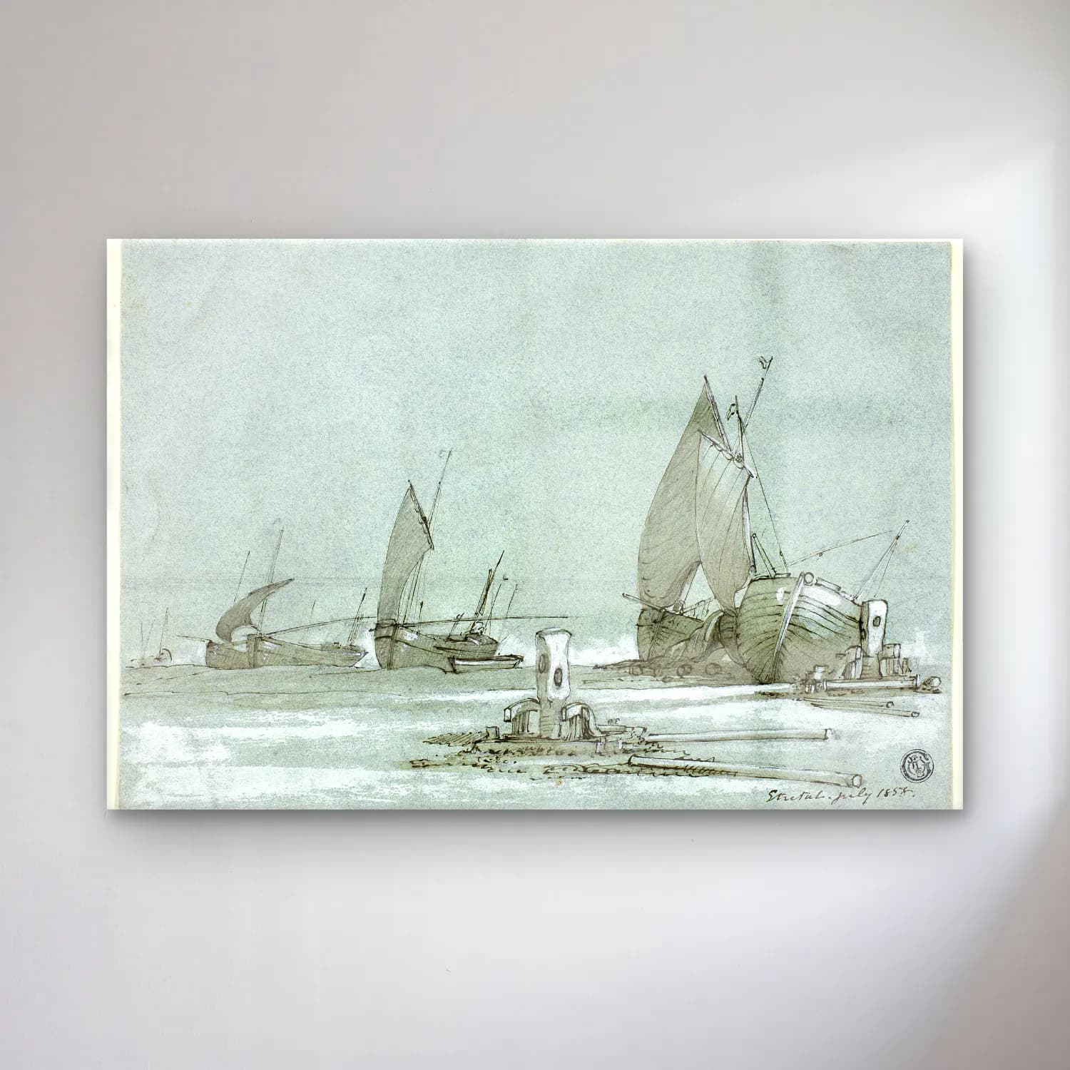 Vintage Liman ve Tekneler No. 12 cam tablo — Vintage Liman ve Tekneler No. 12 — vintage liman ve tekneler