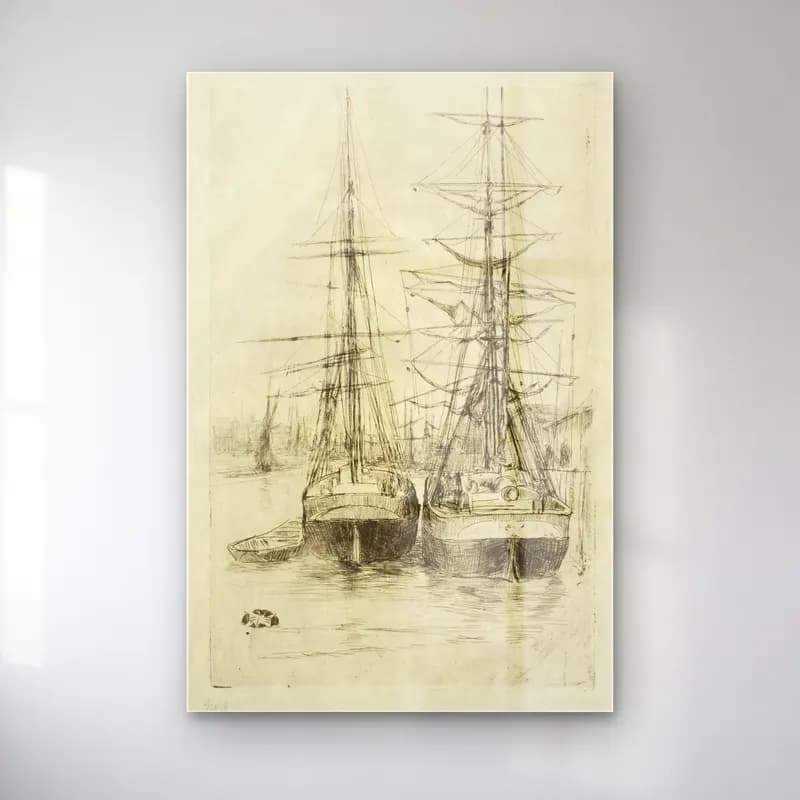 Vintage Liman ve Tekneler No. 13 cam tablo — Vintage Liman ve Tekneler No. 13 — vintage liman ve tekneler
