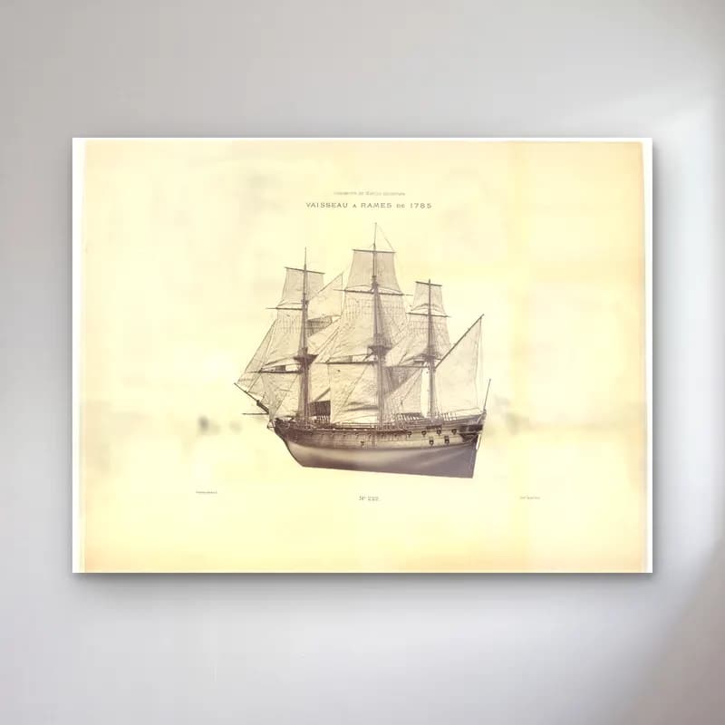 Vintage Fırtınalı Denizde Gemi No. 18 cam tablo — Vintage Fırtınalı Denizde Gemi No. 18 — vintage fırtınalı denizde gemi