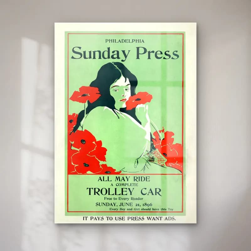 Vintage Poster Gelincikler cam tablo — Vintage Poster Gelincikler — vintage poster gelincikler