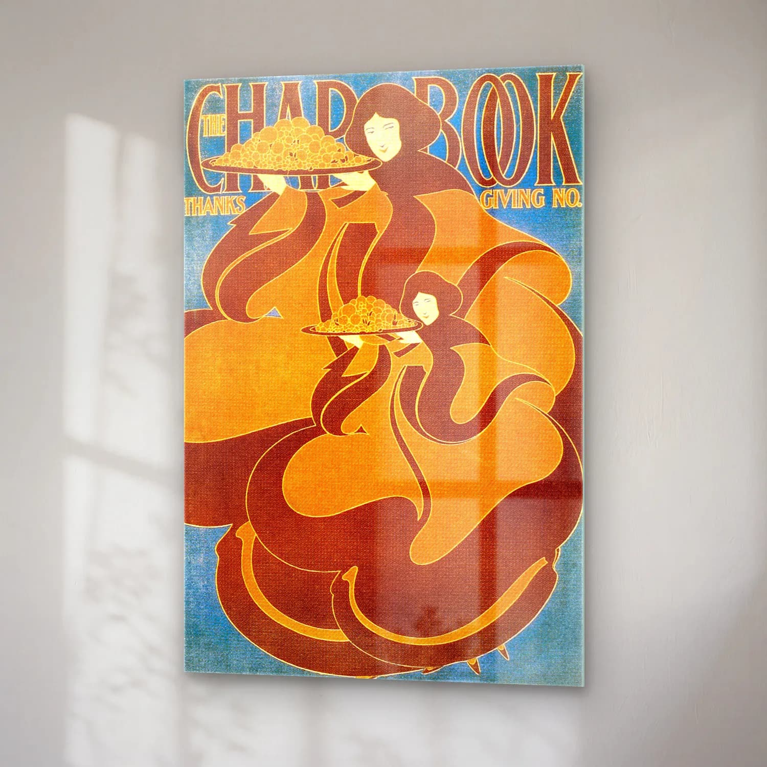Vintage Poster Dansçılar – Turuncu Tonlar cam tablo — sağ açıdan görünüm