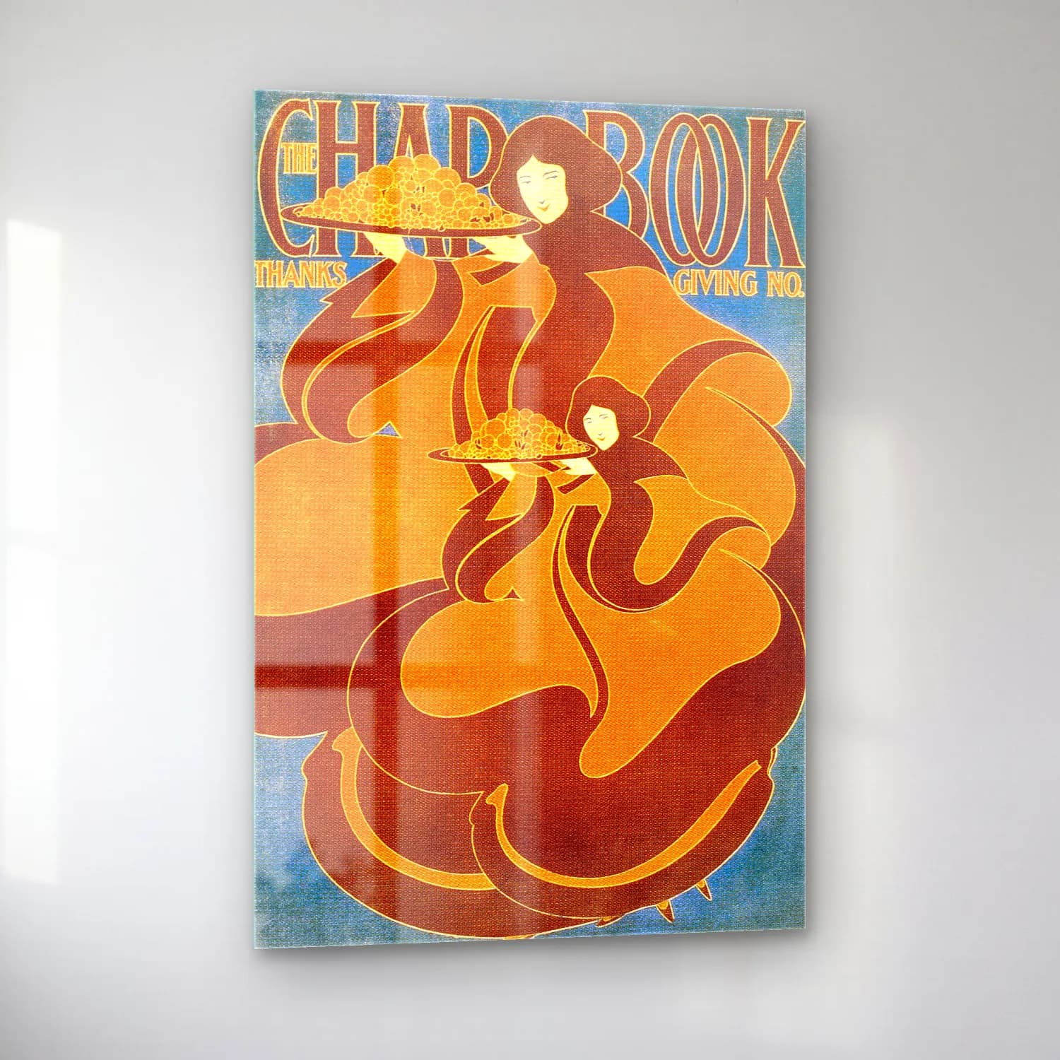 Vintage Poster Dansçılar – Turuncu Tonlar cam tablo — sol açıdan görünüm