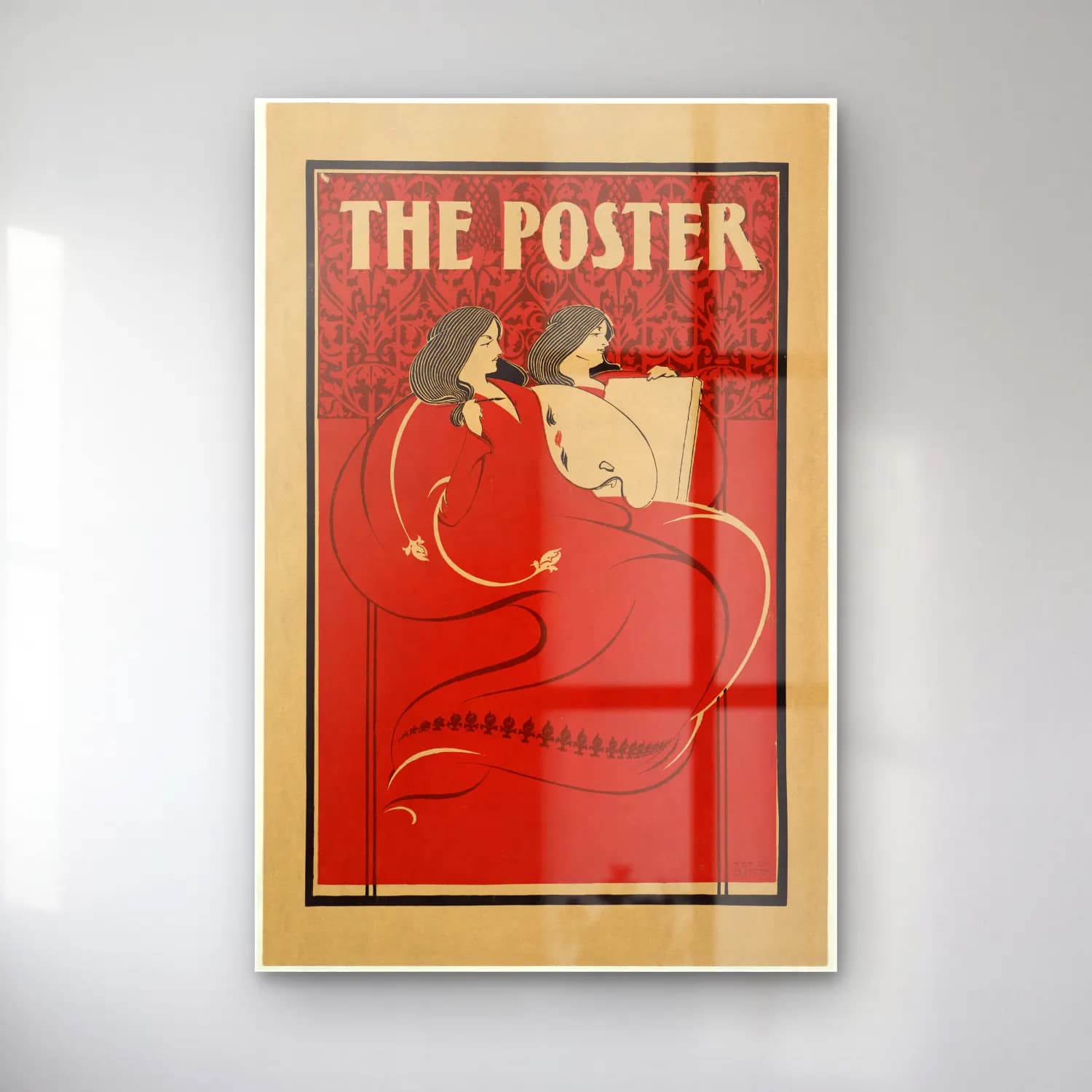 Vintage Poster Kitap Okuyan Kadın No. 2 cam tablo — Vintage Poster Kitap Okuyan Kadın No. 2 — vintage poster kitap okuyan kadın