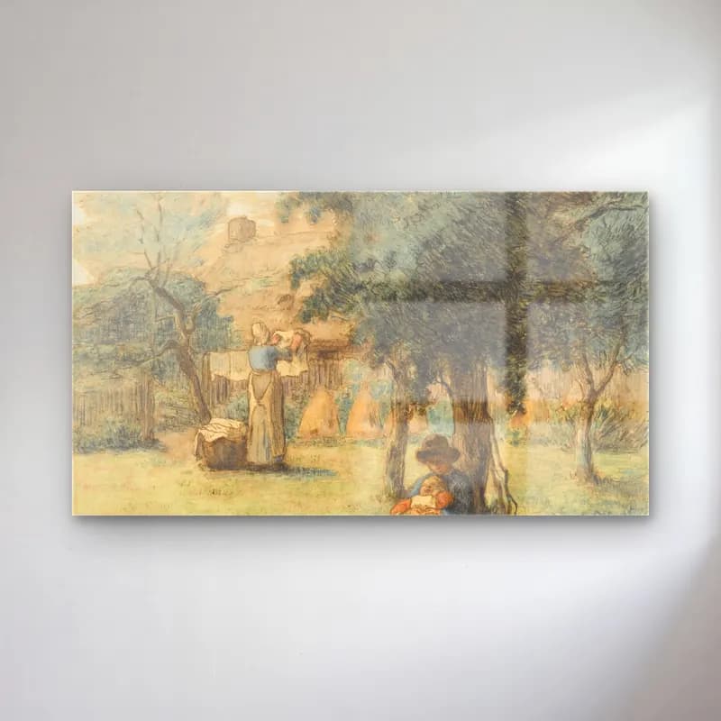 Vintage Kır Evi – Bej Tonlar cam tablo — Vintage Kır Evi – Bej Tonlar — vintage kır evi