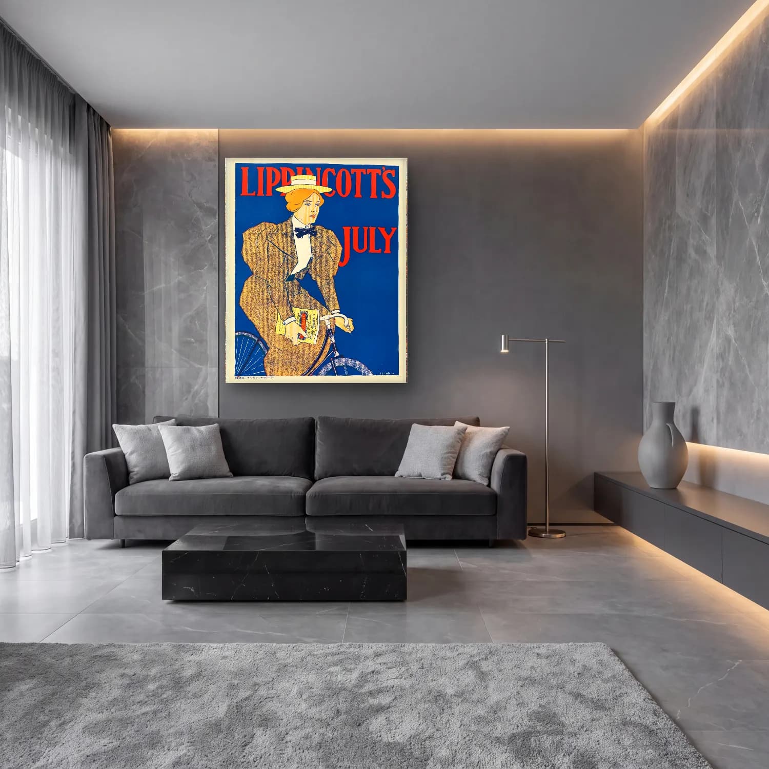 Vintage Poster Bisiklet No. 3 cam tablo — lüks salon duvarında