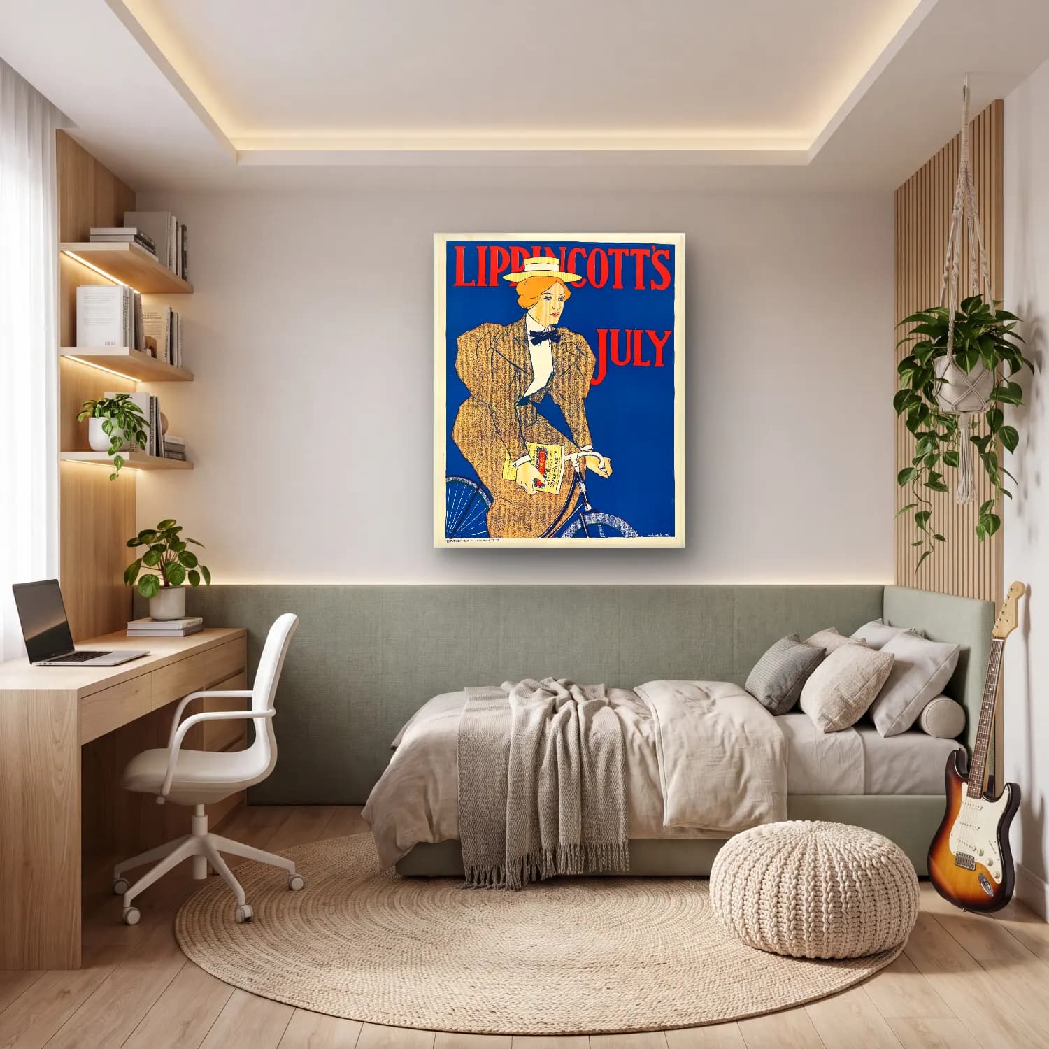 Vintage Poster Bisiklet No. 3 cam tablo — genç odasında