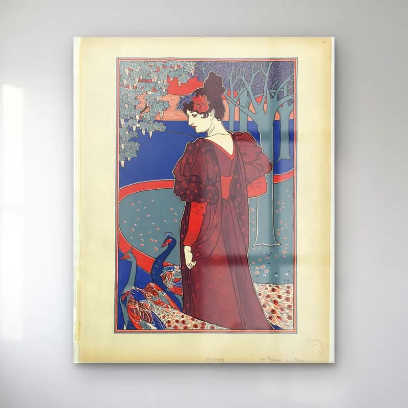 Vintage Poster Elbiseli Kadın No. 2 cam tablo — Vintage Poster Elbiseli Kadın No. 2 — vintage poster elbiseli kadın