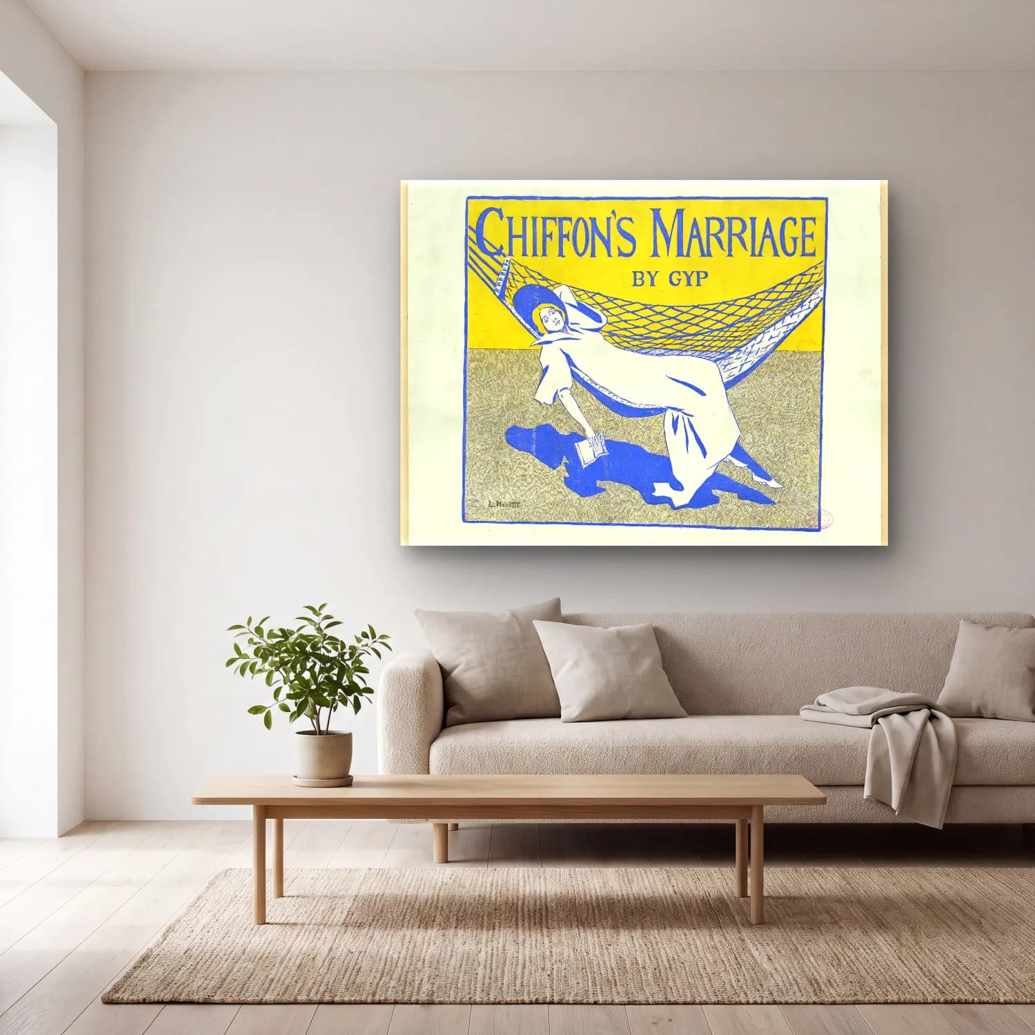 Vintage Poster Aşıklar – Mavi Tonlar cam tablo — açık renk salonda