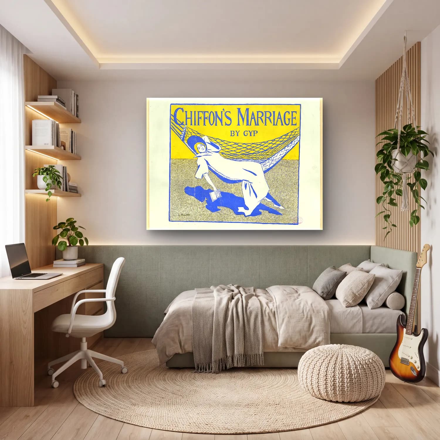 Vintage Poster Aşıklar – Mavi Tonlar cam tablo — genç odasında