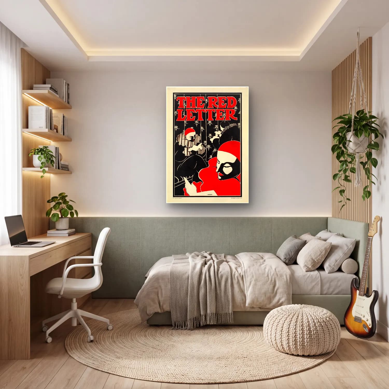 Vintage Poster Harf Posteri cam tablo — genç odasında