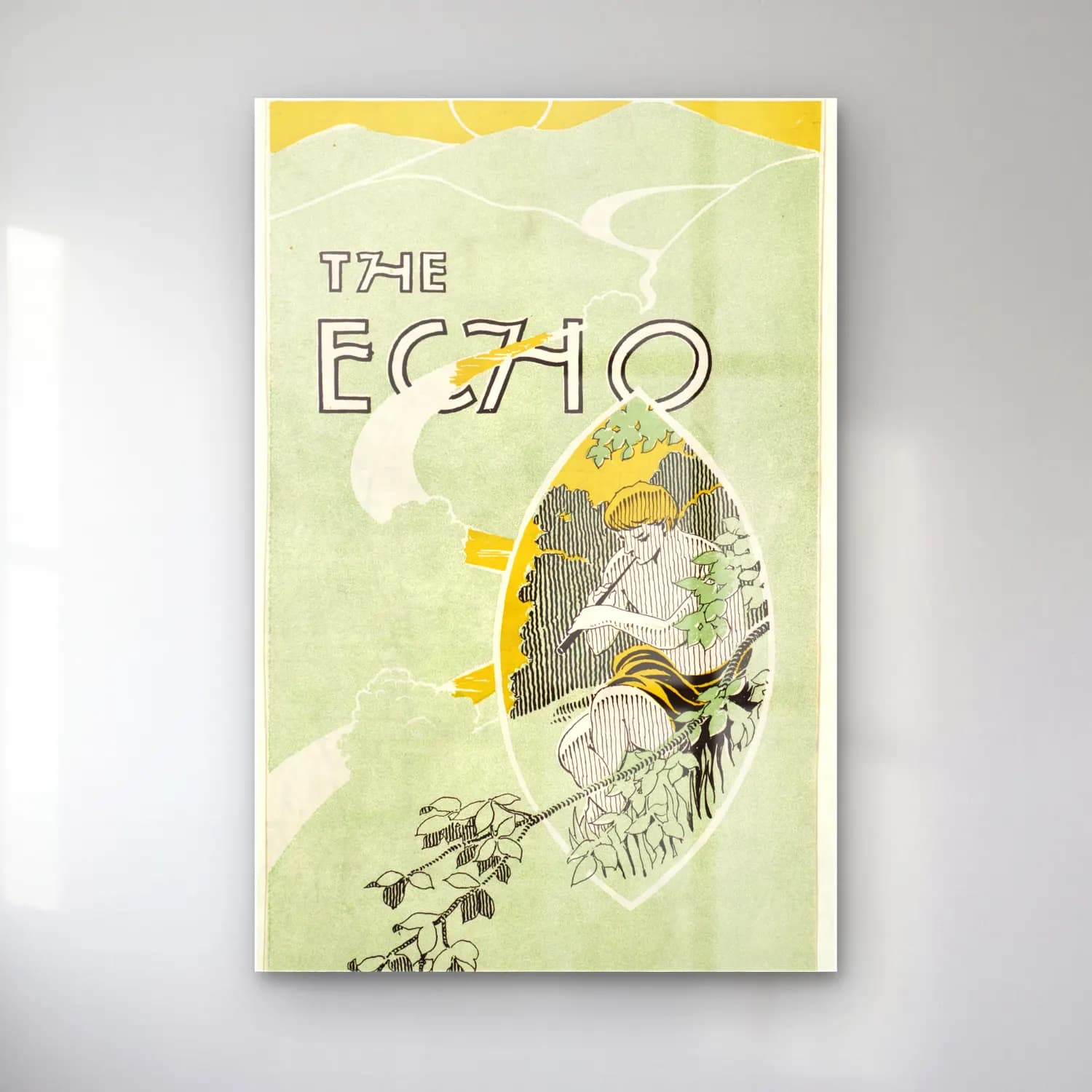 Vintage Poster Mitolojik Sahne – Yeşil Tonlar cam tablo — Vintage Poster Mitolojik Sahne – Yeşil Tonlar — vintage poster mitolojik sahne